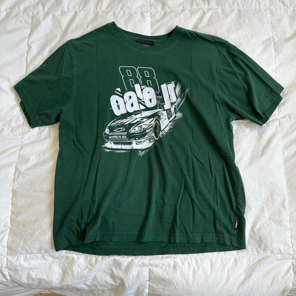 Y2k green and white NASCAR racing tee - Picture 6 of 8